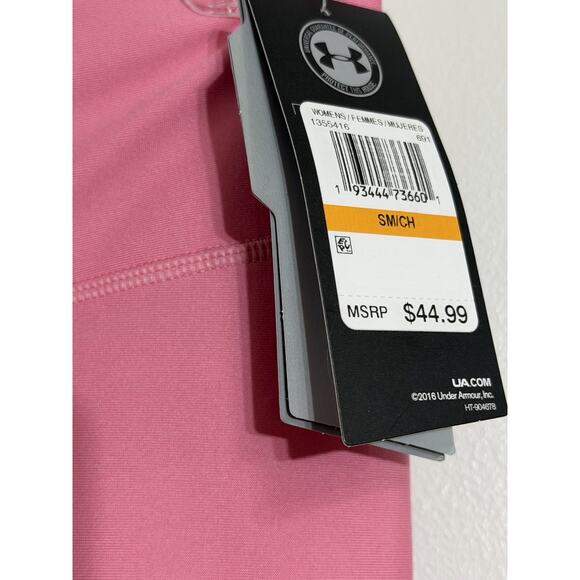 NEW Under Armour Heat Gear Compression Leggings Pants Black Pink Size S Small - Picture 2 of 2